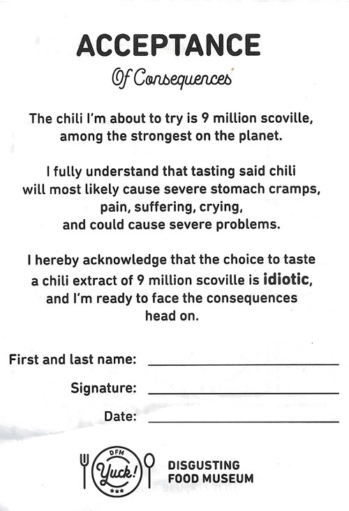 Acceptance of Consequences, Disgusting Food Museum, Malmö, Sweden