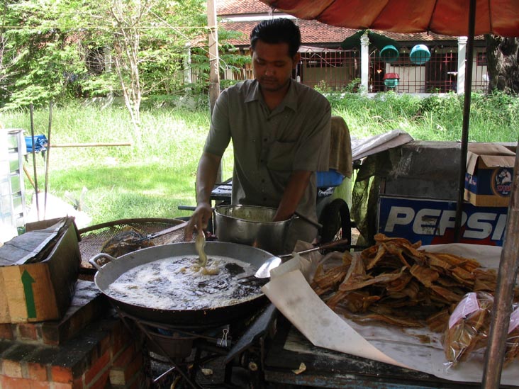 Fried Fish Skin, Wihan Phra Mongkhon Bophit, Ayutthaya, Thailand