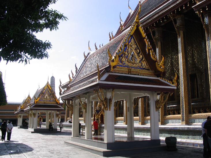 Outside the Temple of the Emerald Buddha, Wat Phra Kaeo, Bangkok, Thailand