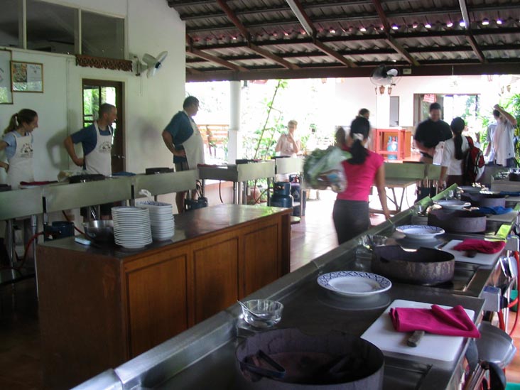 Work Stations, Chiang Mai Thai Cookery School, Chiang Mai, Thailand