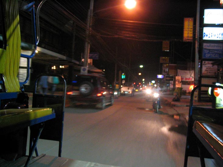 Songthaew Ride Down Chaweng Beach Road, Ko Samui, Thailand