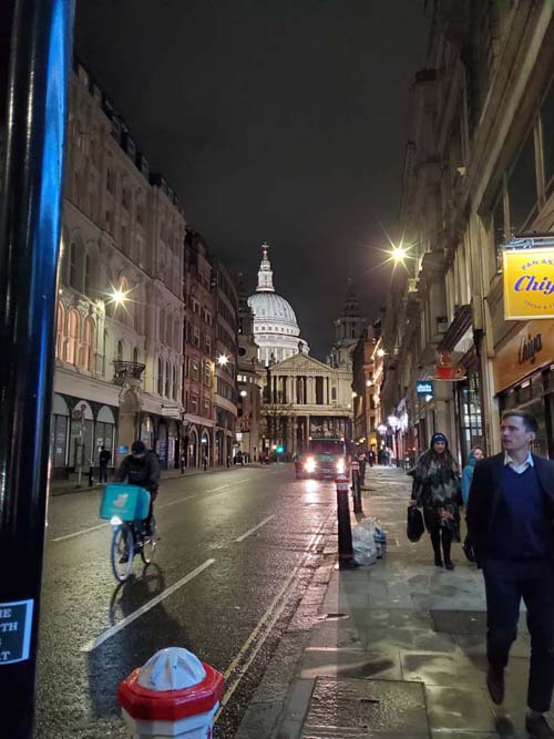 Looking East Down Ludgate Hill Toward St Paul's Cathedral, City of London, London, England, April 12, 2023