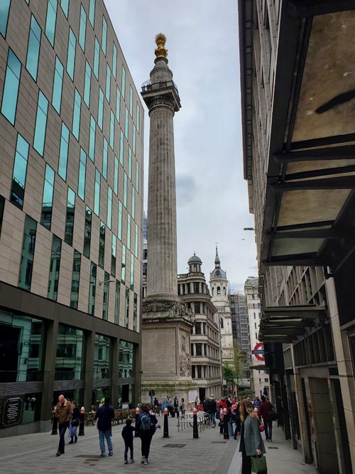 Fish Street Hill, Monument to the Great Fire of London, City of London, London, England, April 16, 2023