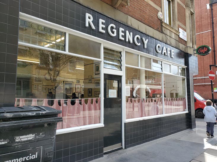 Regency Cafe, 17-19 Regency Street, Westminster, London, England, April 12, 2023