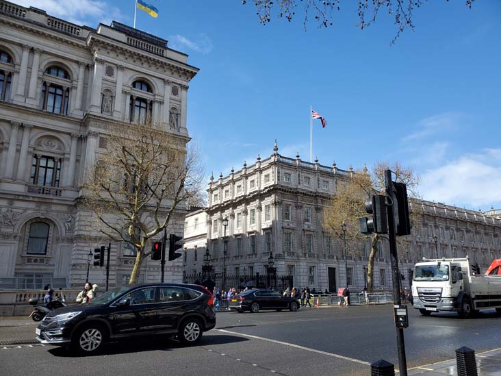 Whitehall and Downing Street, Westminster, London, England, April 12, 2023