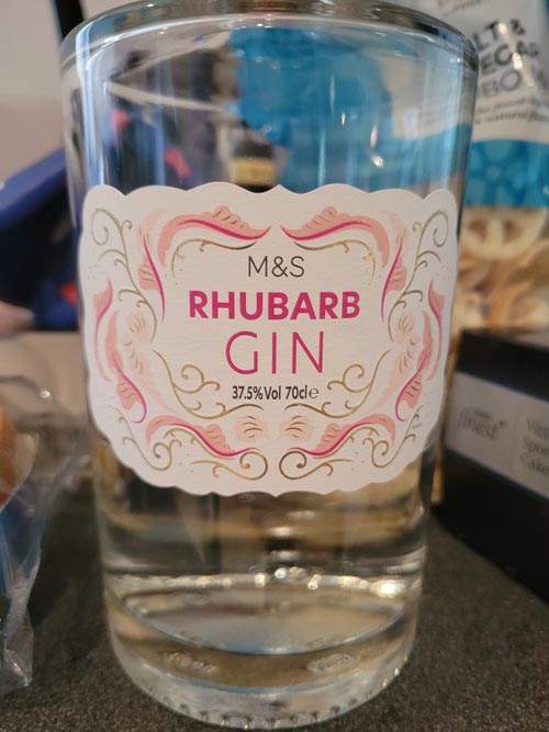 Marks & Spencer Rhubarb Gin, London, England, April 16, 2023
