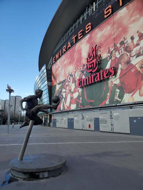 Dennis Bergkamp Statue, Emirates Stadium, Holloway, London, England, April 10, 2023