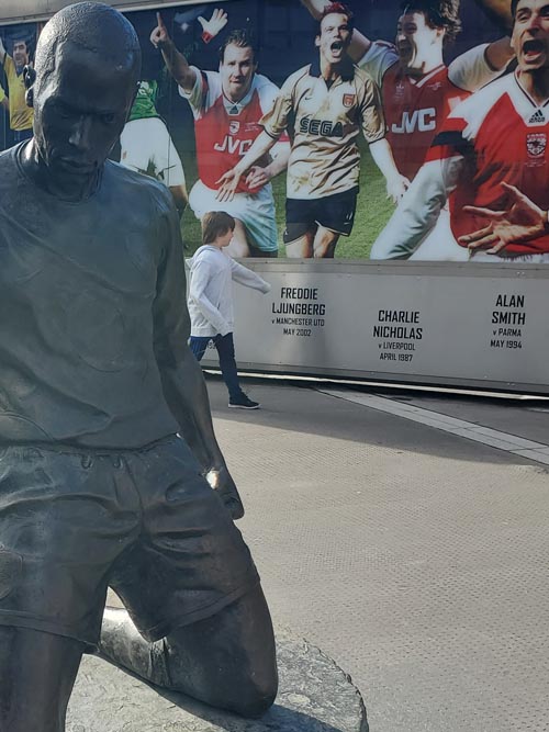 Celebration Corner and Thierry Henry Statue, Emirates Stadium, Holloway, London, England, April 10, 2023