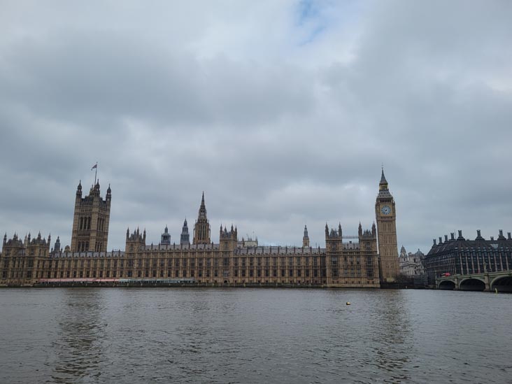 Palace of Westminster and Big Ben From The Queen's Walk, South Bank, London, England, April 15, 2023