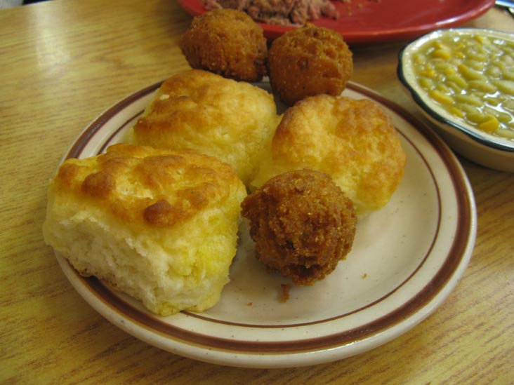 Biscuits and Hush Puppies, K & L Barbeque, 5 Cavalier Square, Hopewell, Virginia