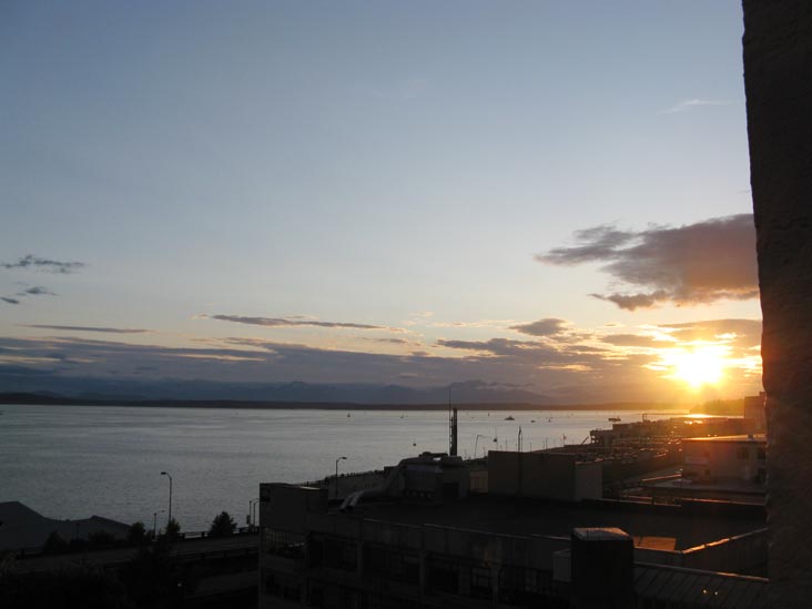 Elliott Bay From Maximilien-In-The-Market, 81 Pike St #A, Pike Place Market, Seattle, Washington, July 4, 2008, 8:46 p.m.