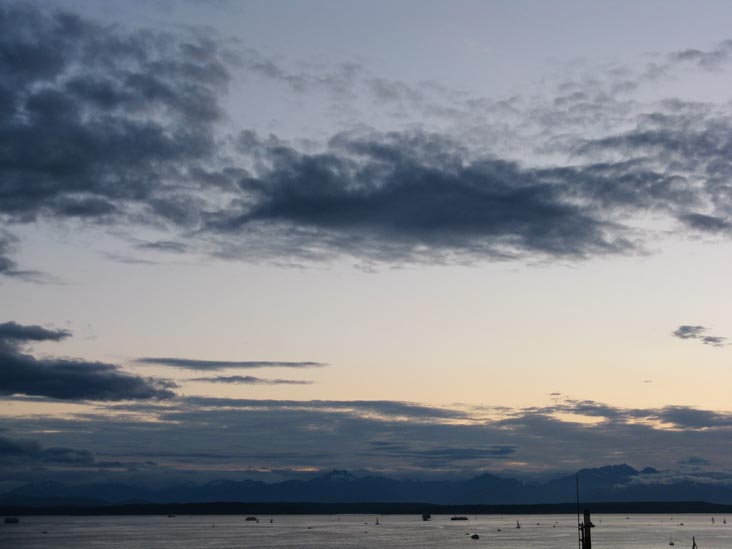 Elliott Bay From Maximilien-In-The-Market, 81 Pike St #A, Pike Place Market, Seattle, Washington, July 4, 2008, 9:14 p.m.