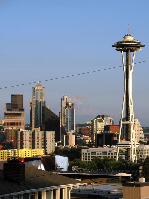 Space Needle, Mount Rainier From Queen Anne, Seattle, Washington