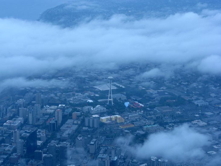 Space Needle From Airplane, Seattle, Washington