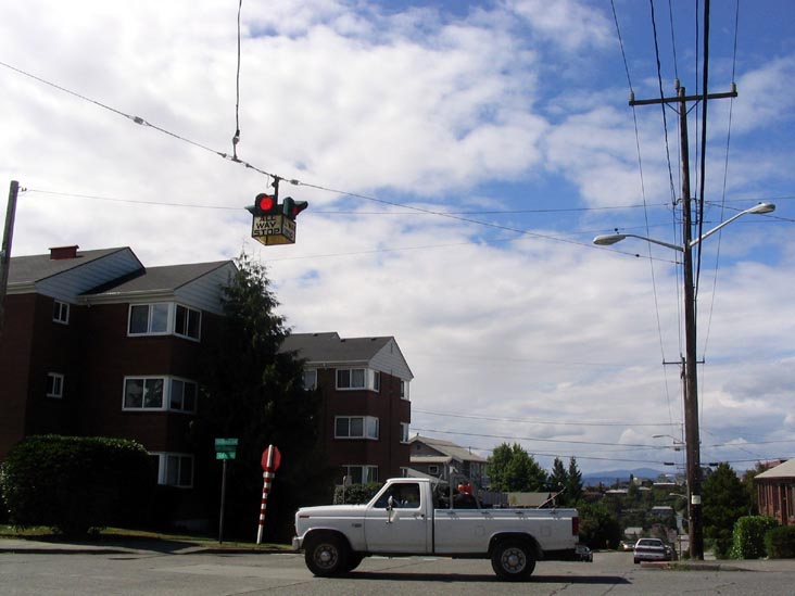 SW Alaska Street and 44th Avenue SW, Looking West, West Seattle, Seattle, Washington