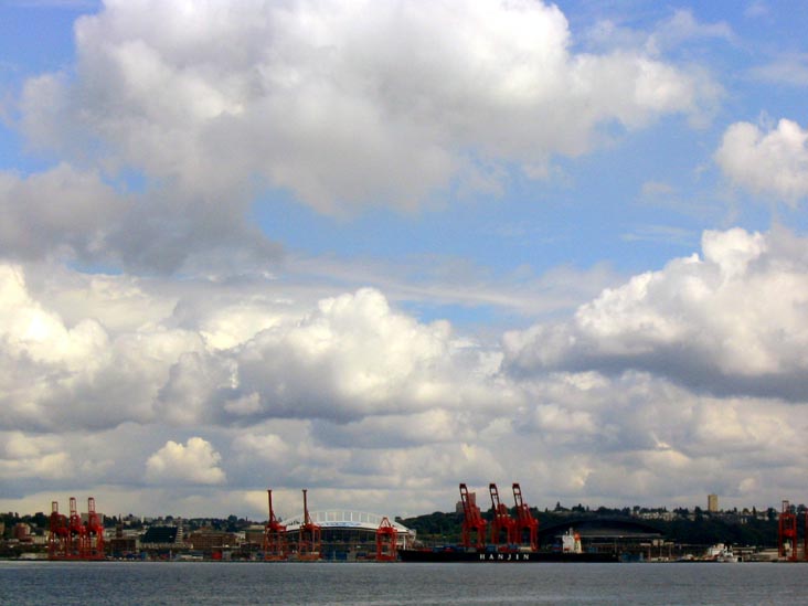 Port of Seattle, Stadiums from West Seattle, Seattle, Washington