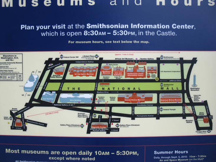 Map, National Mall, Washington, D.C., August 14, 2010