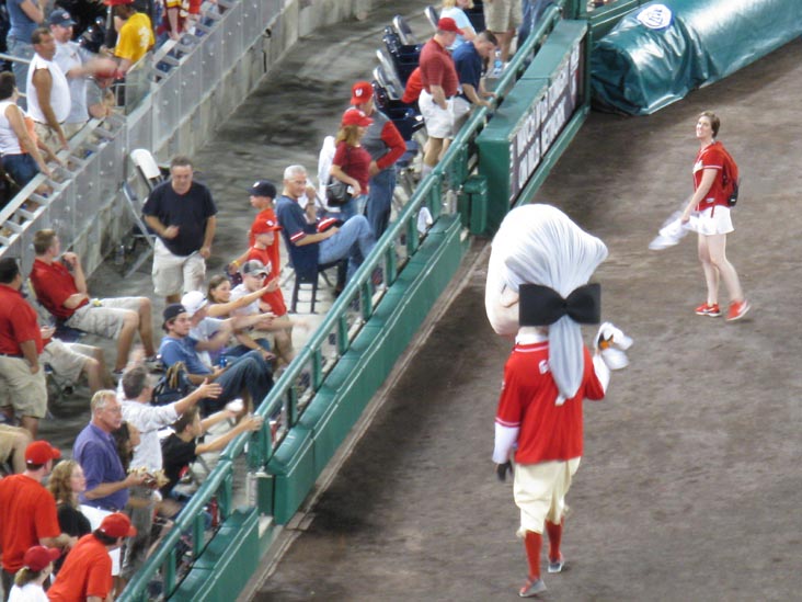 George Washington President Mascot, View From Section 238, Arizona Diamondbacks vs. Washington Nationals, Nationals Park, Washington, D.C., August 14, 2010