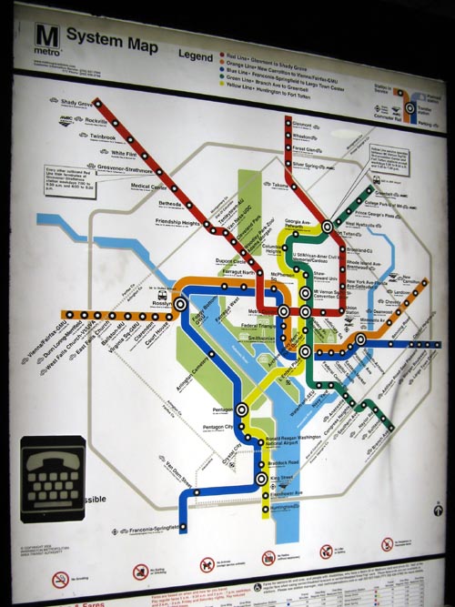 System Map, Navy Yard Station, DC Metrorail, Washington, D.C.