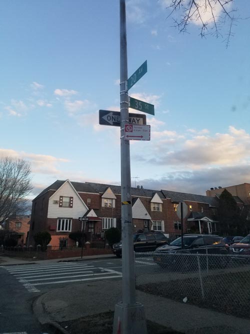 20th Avenue and 35th Street, SE Corner, Astoria, Queens, March 16, 2019