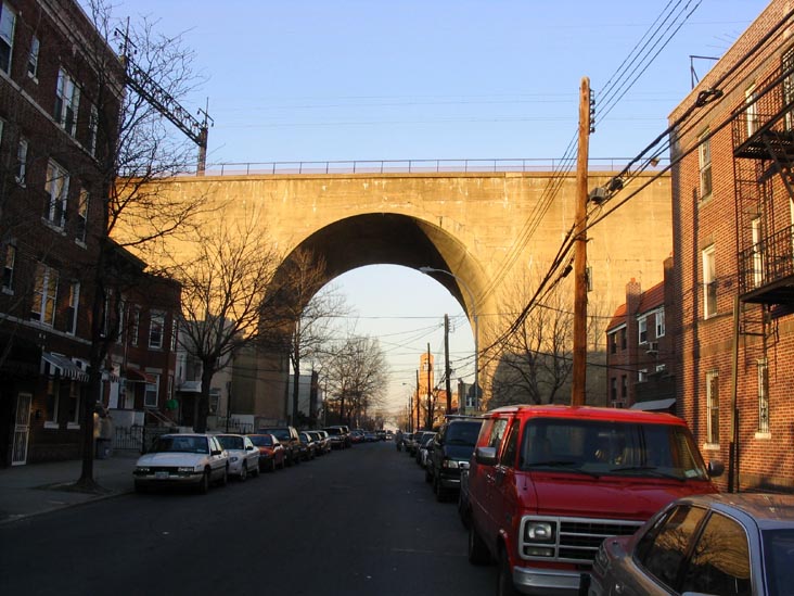 Looking North Up 29th Street Toward New York Connecting Railroad Viaduct From 23rd Avenue, Astoria, Queens, March 23, 2004