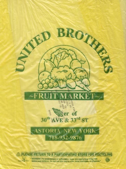 Bag, United Brothers Fruit, 32-24 30th Avenue, Astoria, Queens