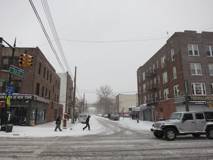 Looking South Down 33rd Street From Ditmars Boulevard, Astoria, Queens, January 21, 2012