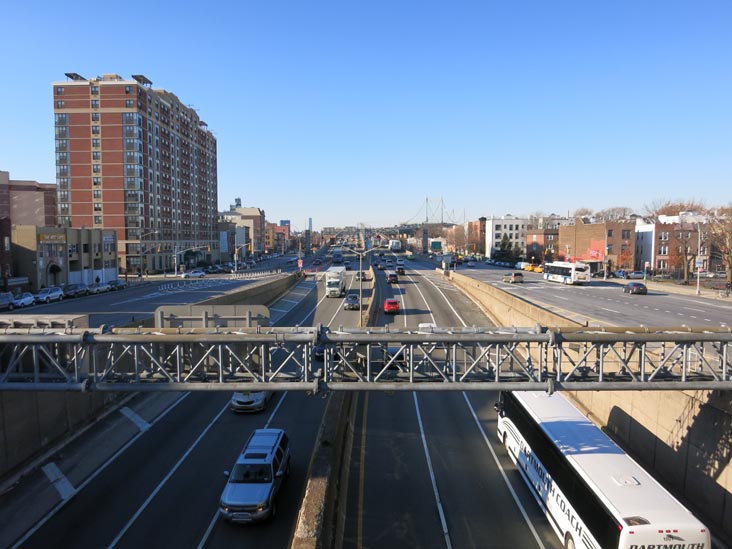 Grand Central Parkway and Triborough Bridge Approach From Astoria Boulevard Subway Station, Astoria, Queens, December 4, 2015