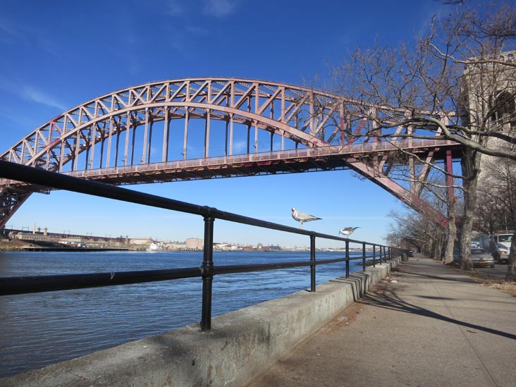 Hell Gate Bridge From Shore Boulevard, Astoria Park, Astoria, Queens, January 10, 2013
