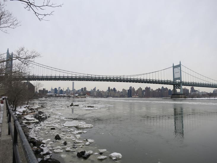 East River and Triborough Bridge From Shore Boulevard, Astoria Park, Astoria, Queens, February 21, 2015