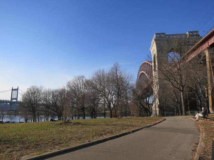 Hell Gate Bridge From Path Overlooking Lawn, Astoria Park, Astoria, Queens, February 23, 2012