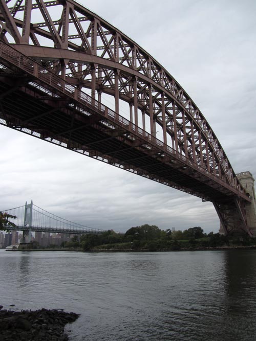 Hell Gate and Robert F. Kennedy Bridges, Shore Boulevard, Astoria Park, Astoria, Queens, September 3, 2012
