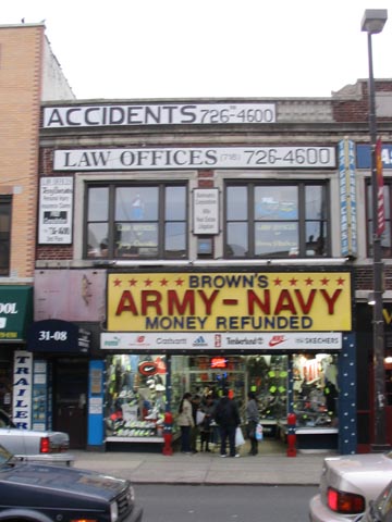 Brown's Army Navy, 31-08 Broadway, Astoria, Queens, March 28, 2004