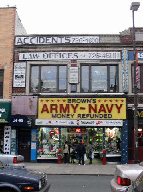 Brown's Army Navy, 31-08 Broadway, Astoria, Queens, March 28, 2004