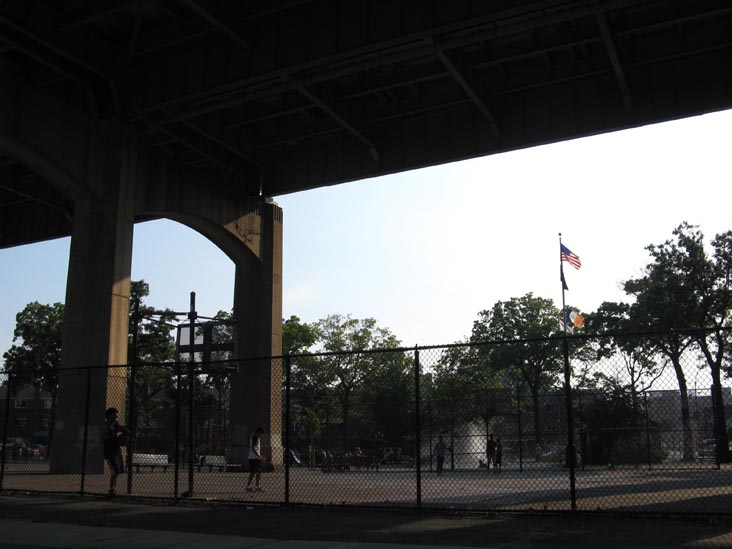 Hoyt Avenue North and 21st Street, SE Corner, Triborough Bridge Playground, Astoria, Queens, August 20, 2009