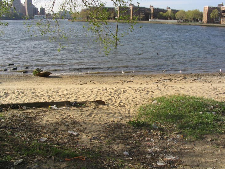 Beach Along East River, Astoria, Queens, April 24, 2004