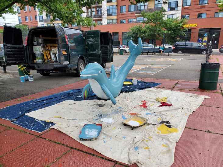 Woodtree Playground, 38th Street and 20th Avenue, Astoria, Queens, July 13, 2021