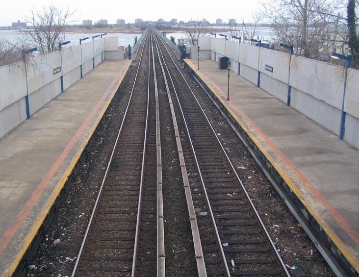 Subway Tracks Leading out to Rockaway, Broad Channel Subway Station, Broad Channel, Queens