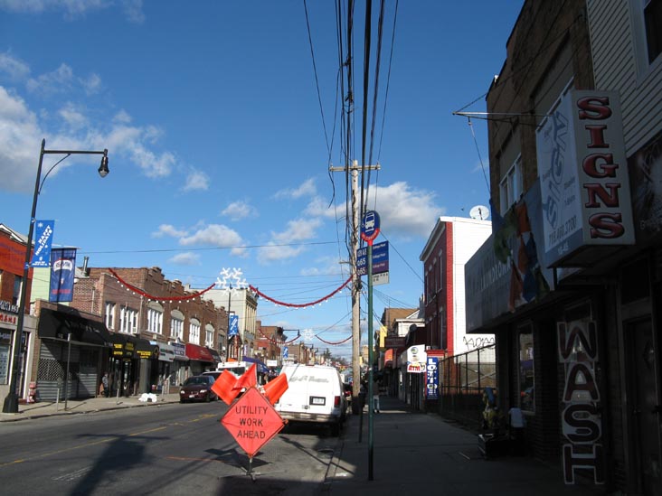 Looking North Up College Point Boulevard From 20th Avenue, College Point, Queens