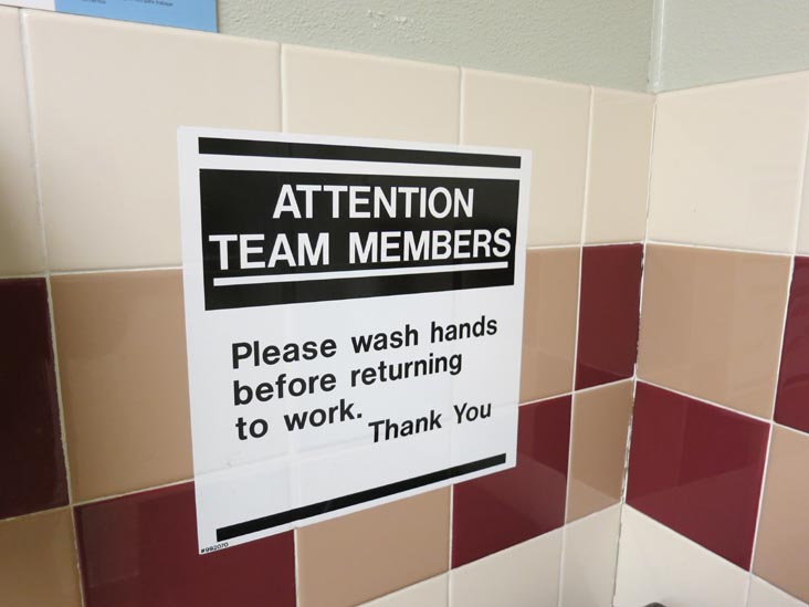 Employees Must Wash Hands, Target, 135-05 20th Avenue, College Point, Queens, February 25, 2012