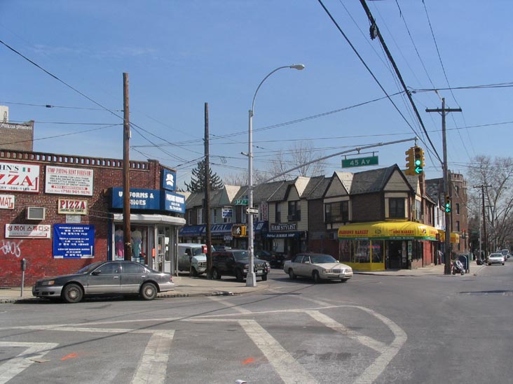 45th Avenue and Parsons Boulevard, SE Corner, Across From Lawrence Triangle, Flushing, Queens