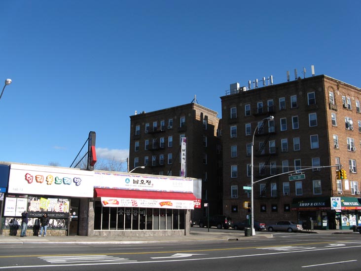 Northern Boulevard and 161st Street, NW Corner, Murray Hill, Flushing, Queens