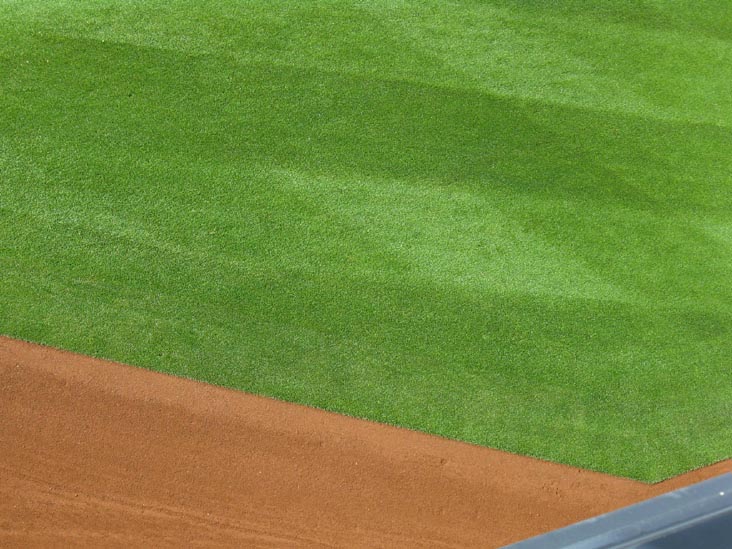 Outfield Grass and Warning Track, View From Section 302, Pepsi Porch, Citi Field, Flushing Meadows Corona Park, Queens, April 21, 2010