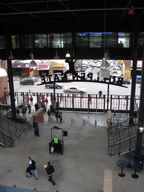 Bullpen Gate, 126th Street and Iron Triangle in Distance, Citi Field, Flushing Meadows Corona Park, Queens, May 6, 2009
