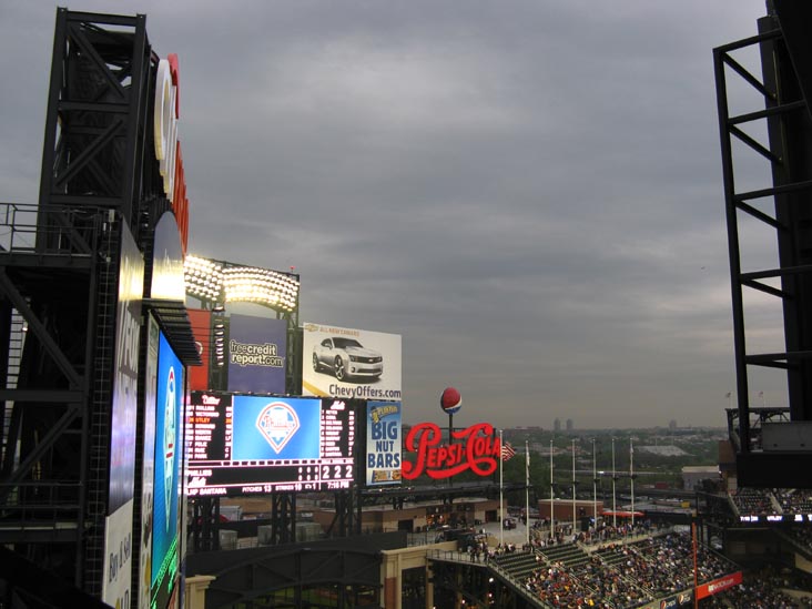 Scoreboard From Section 538, New York Mets vs. Philadelphia Phillies, Citi Field, Flushing Meadows Corona Park, Queens, May 6, 2009