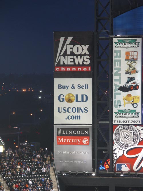 Center Field Scoreboard Signage, New York Mets vs. Philadelphia Phillies, Citi Field, Flushing Meadows Corona Park, Queens, May 7, 2009