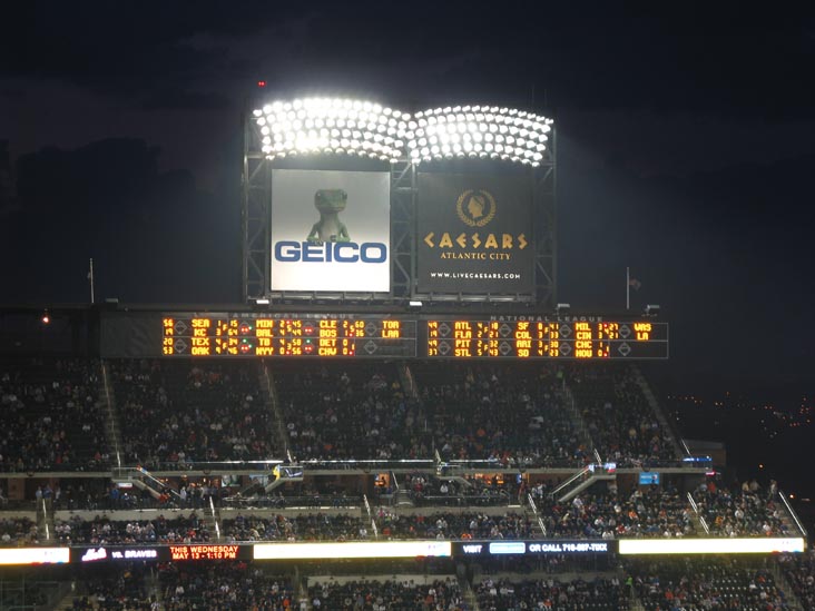 Out Of Town Scoreboard, New York Mets vs. Philadelphia Phillies, Citi Field, Flushing Meadows Corona Park, Queens, May 7, 2009