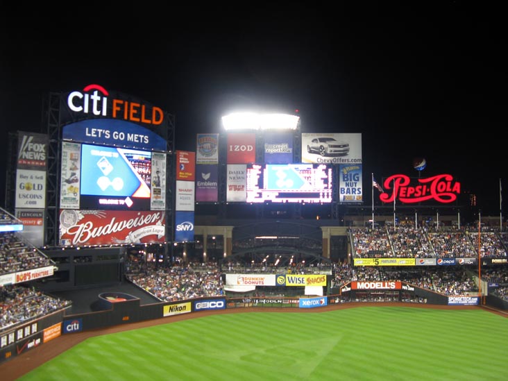Outfield, View From Section 426, New York Mets vs. Philadelphia Phillies, Citi Field, Flushing Meadows Corona Park, Queens, August 21, 2009