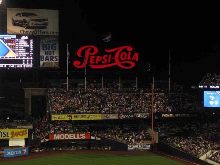 Pepsi-Cola Sign, View From Section 426, New York Mets vs. Philadelphia Phillies, Citi Field, Flushing Meadows Corona Park, Queens, August 21, 2009