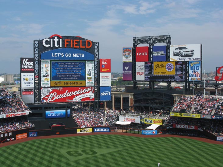 Outfield View From Section 518, New York Mets vs. Philadelphia Phillies, Citi Field, Flushing Meadows Corona Park, Queens, August 24, 2009